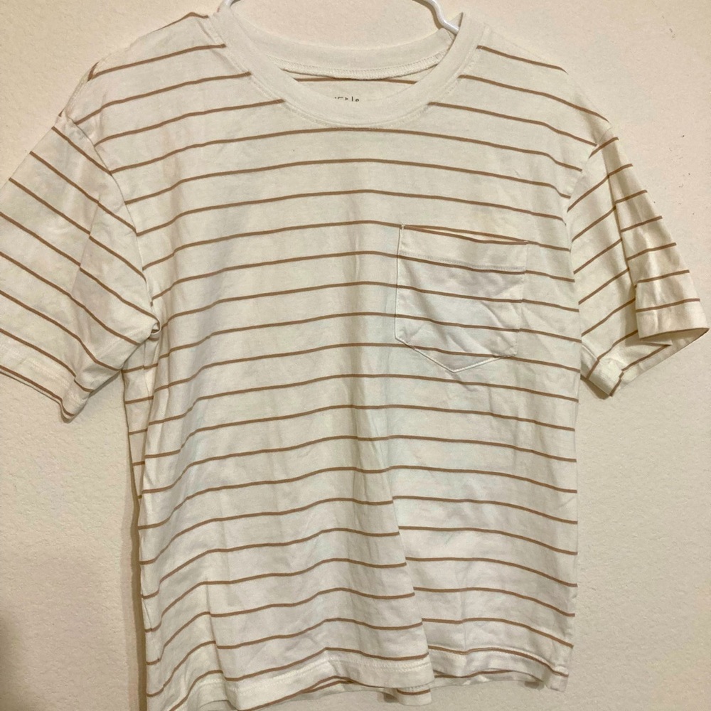 Brown striped pocket shirt
